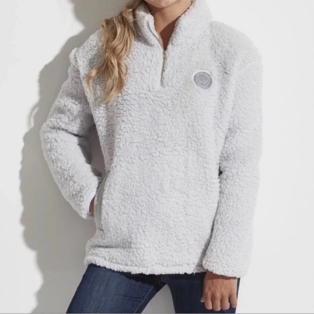 Ivory Ella Cloud Sherpa Zip Off-white Pullover Jacket Size XL